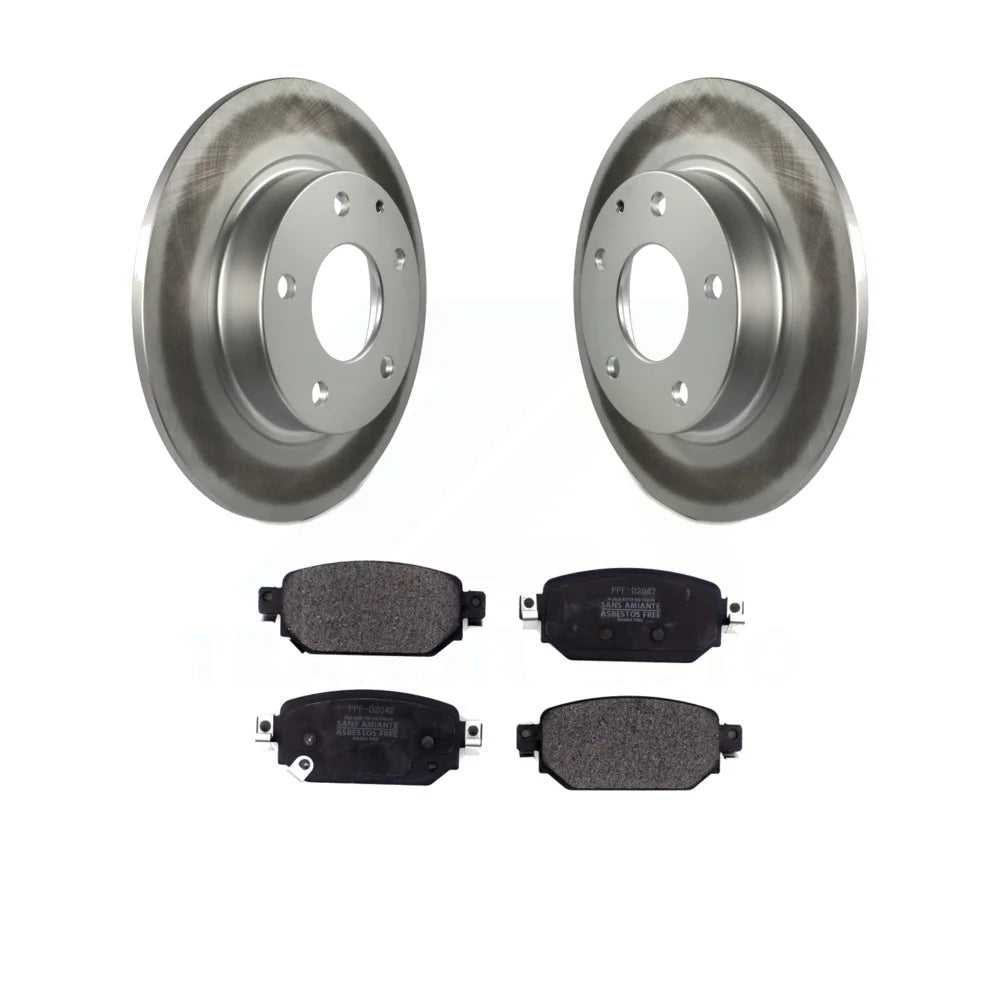 Transit Auto - Rear Coated Disc Brake Rotors And Sizeemi-Metallic Pads Kit For Mazda 3 CX-3 Sizeport KGF-101781