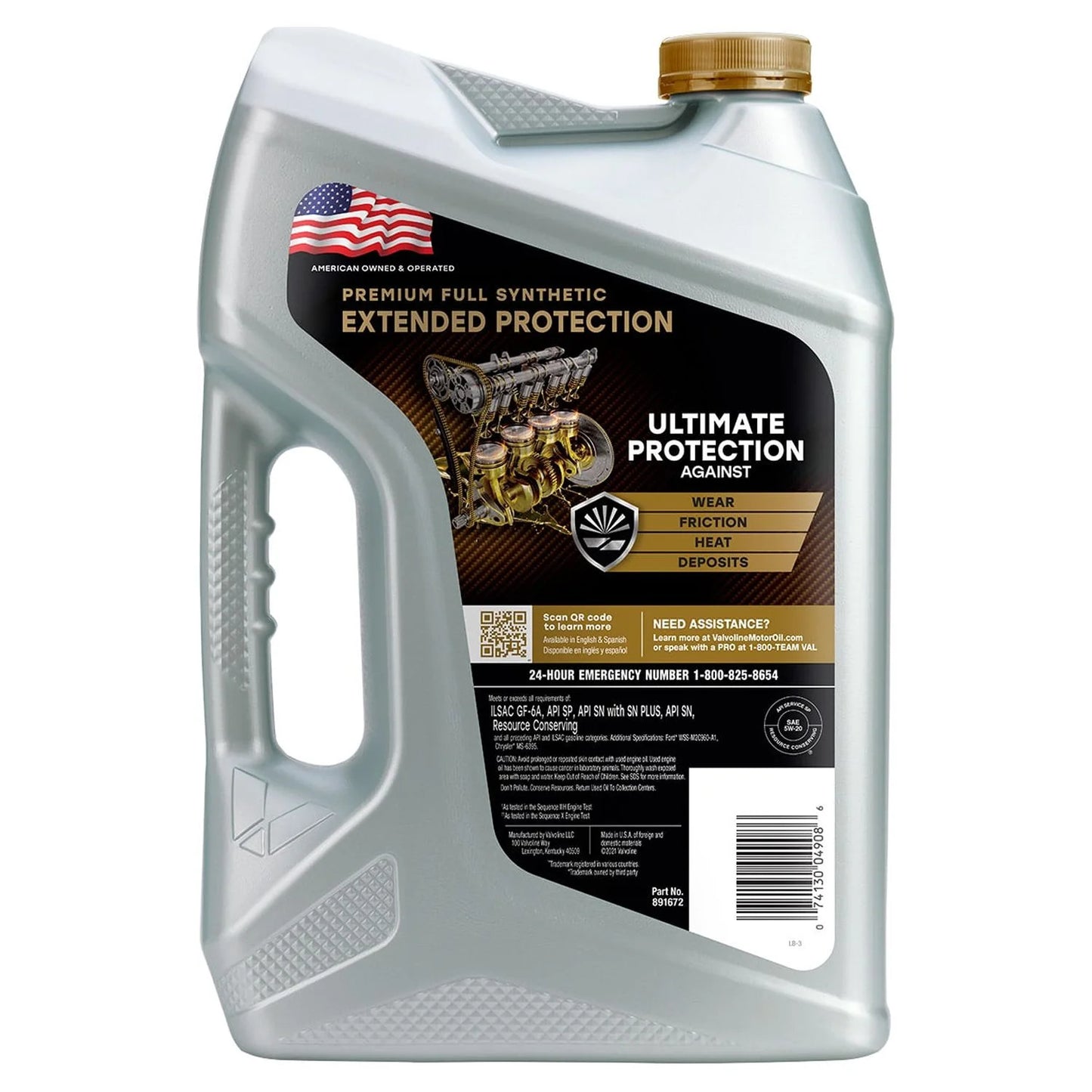 Valvoline Extended Protection Premium Full Sizeynthetic 5W-20 Motor Oil 5 QT