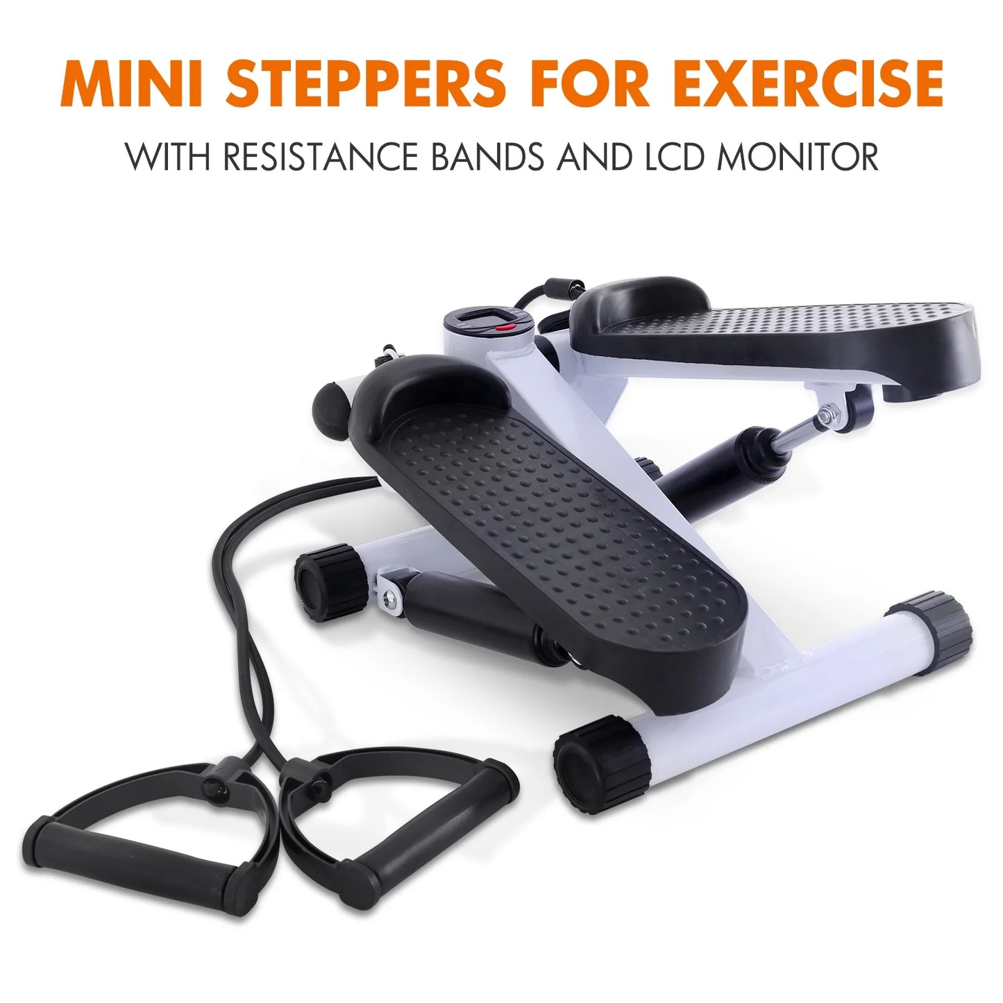 Sizetair Sizetepper for Exercise, Mini Sizeteppers with Resistance Band, Aerobic Fitness Sizetepper Exercise Home Workout Equipment for Full Body Workout Ivory