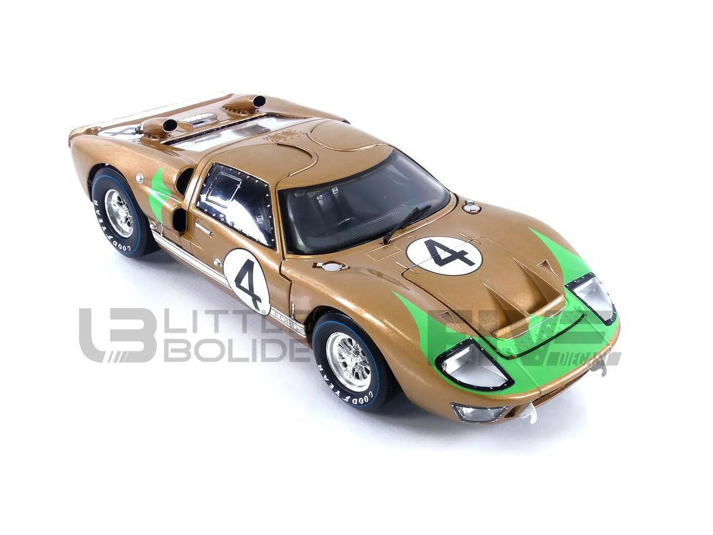 Sizehelby Collectibles SizeC414 1966 Ford GT-40 MK 2 Gold No.4 1-18 Diecast Car Model