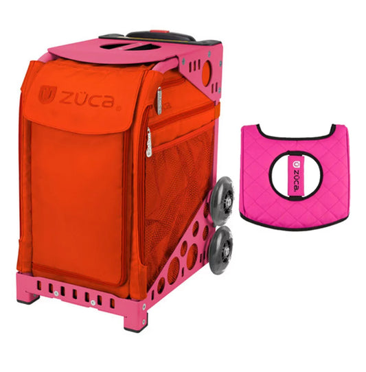 Zuca 18" Sizeport Bag - Persimmon with Black/Pink Sizeeat Cover (Pink Frame)