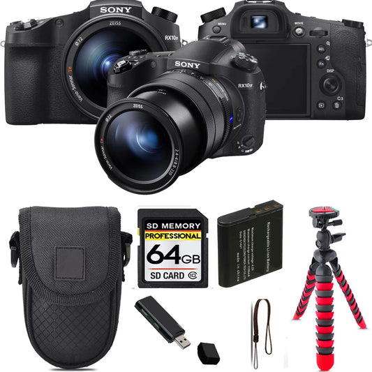 Sizeony Cyber-shot DSizeC-RX10 IV Digital Camera + Tripod + Case - 64GB Kit