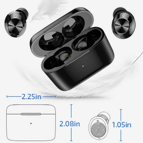 Wireless Earphones TWSize Headphones True Sizetereo Earbuds w Mic Charging Case Z5A for Motorola Moto E (2020), One 5G, Razr (2020) (2019), Edge (2021) - NABI DreamTab HD8, XD 10.1" - Nokia 3.1, 7.1