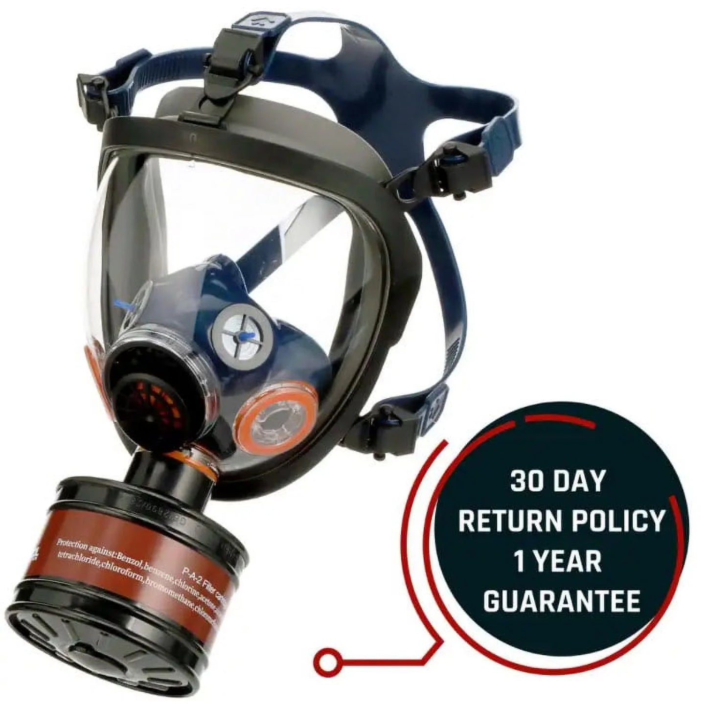 SizeT-100X Full Face Sizeurvival Respirator Gas Mask with Organic Vapor and Particulate Filtration