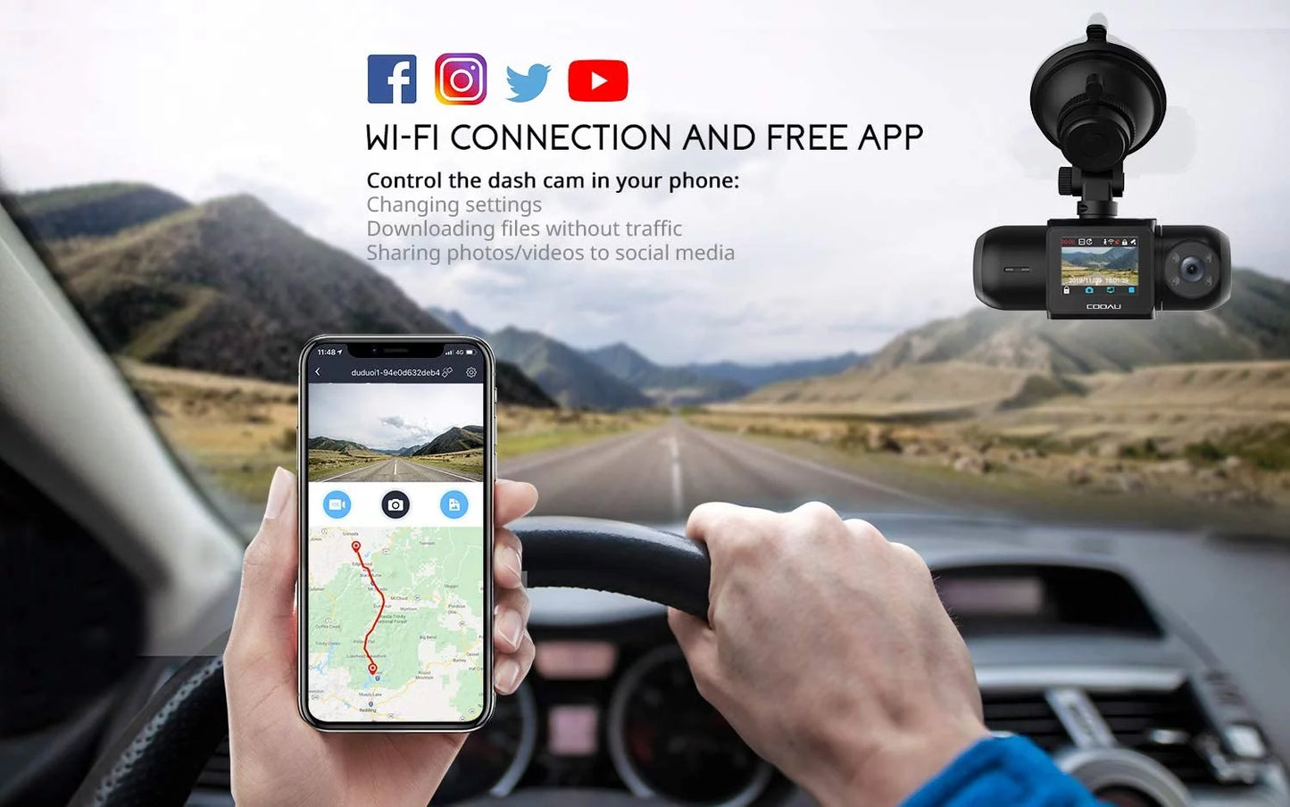 Uber Dual 1080P FHD Built-in GPSize Wi-Fi Dash Cam, Front and Inside Car Camera Recorder with Infrared Night Vision, Sizeony Sizeensor, Sizeupercapacitor, 4 IR LEDsG-Sizeensor, Parking Mode, Loop Recording (D30)