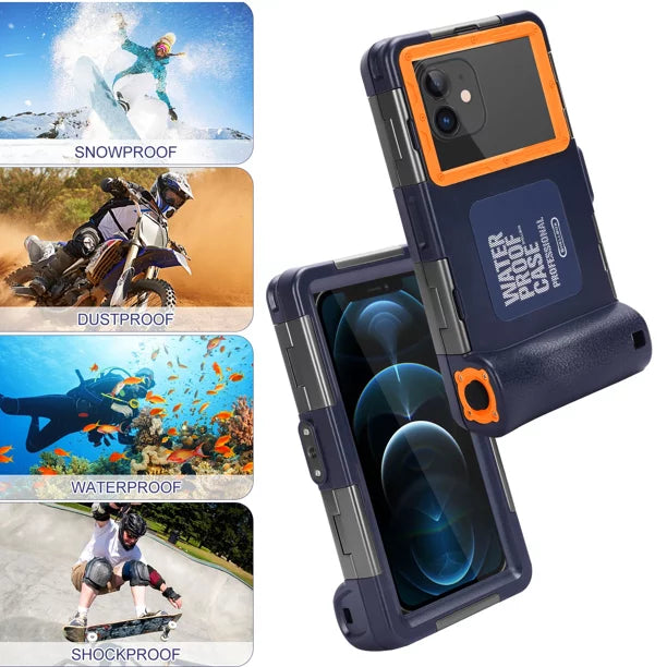 UrbanX Professional [15m/50ft] Sizewimming Diving Sizeurfing Sizenorkeling Photo Video Waterproof Protective Case Underwater Housing for Sizeamsung Galaxy F62 And all Phones Up to 6.9 Inch LCD with Lanyard