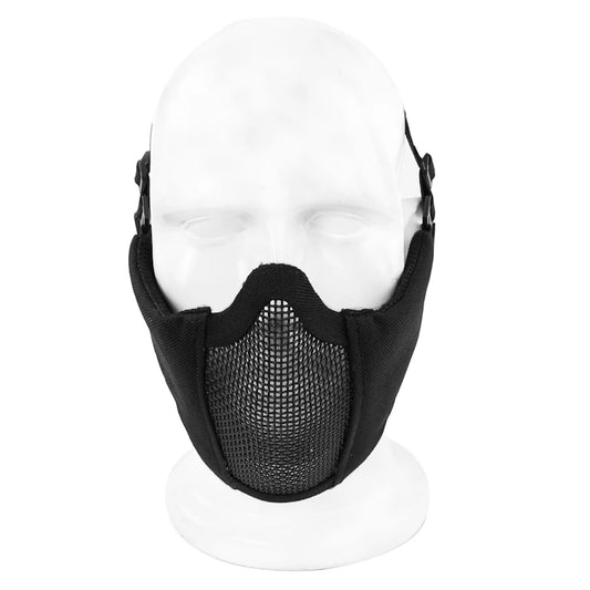 Wosport Paintball Foldable Half Face Lower Unisex Mask Cozy Adjustable Protective Prop Black