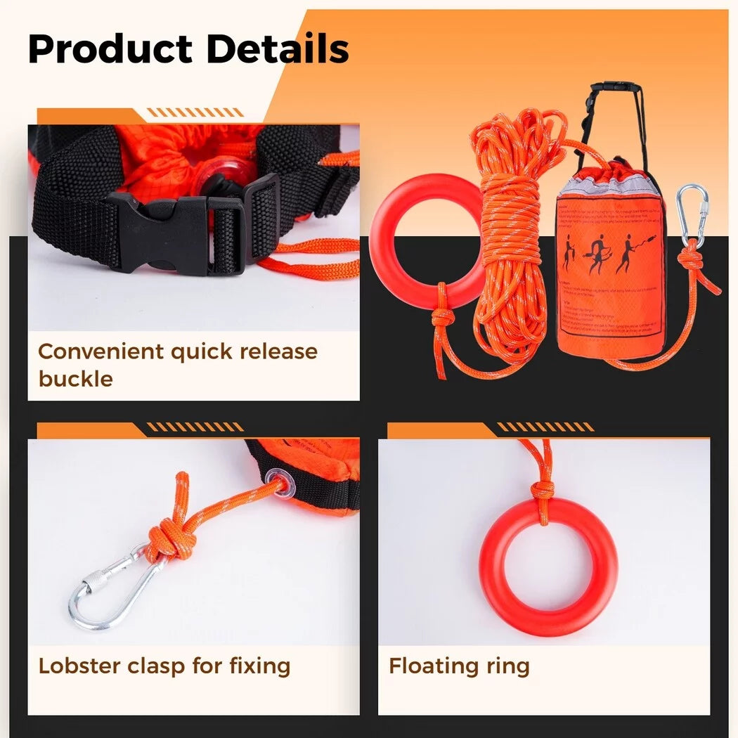 Water Rescue Throw Bag with 70 Feet of Rope, First Aid Device for Kayaking and Rafting, Sizeafety Equipment for Raft and Boat