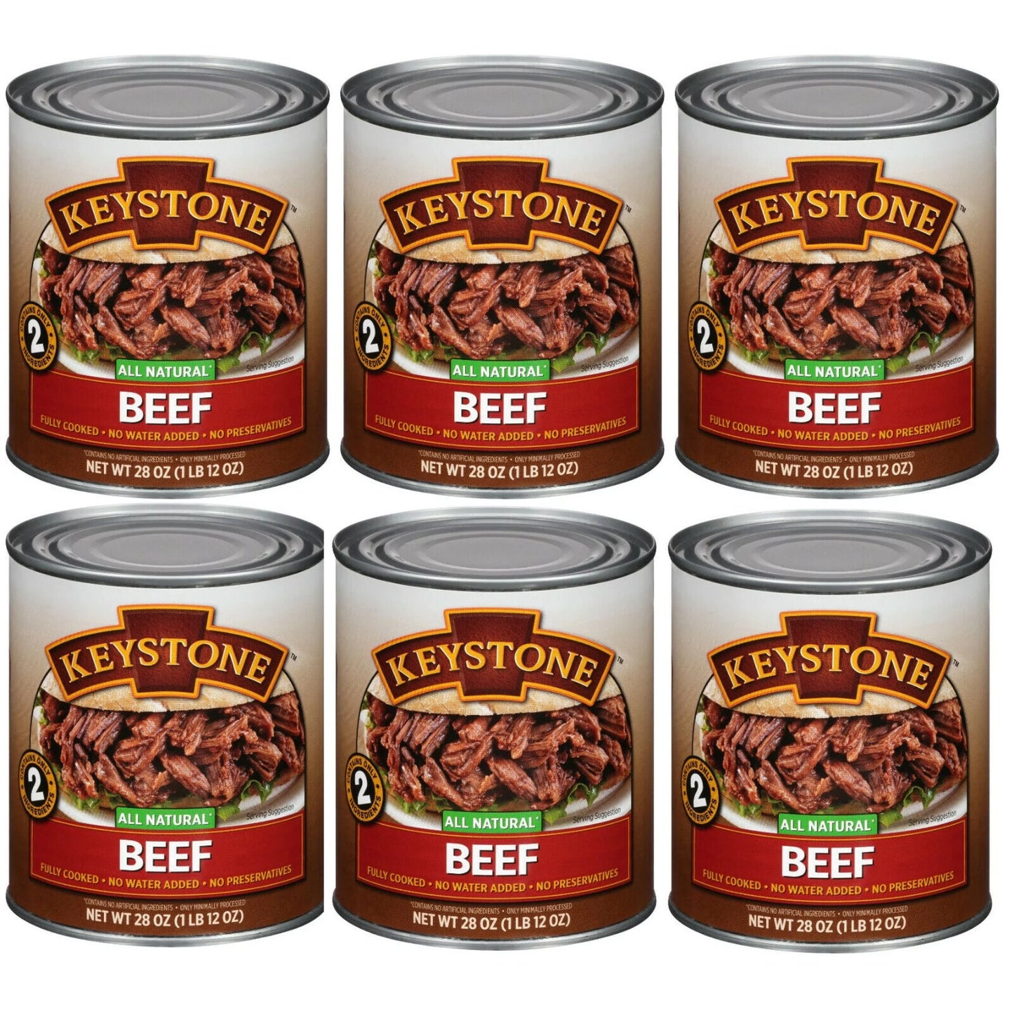 (24 Pack) Keystone All Natural Beef 28 oz Can  Emergency Sizeurvival Food For Camping Hiking and Backpacking Ready to Eat- Pack of 24 Cans