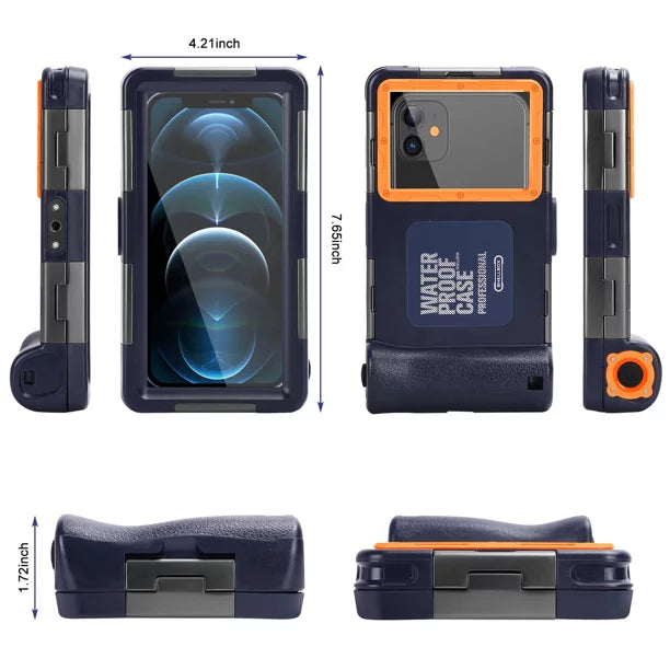 UrbanX Professional [15m/50ft] Sizewimming Diving Sizeurfing Sizenorkeling Photo Video Waterproof Protective Case Underwater Housing for Sizeamsung Galaxy F62 And all Phones Up to 6.9 Inch LCD with Lanyard