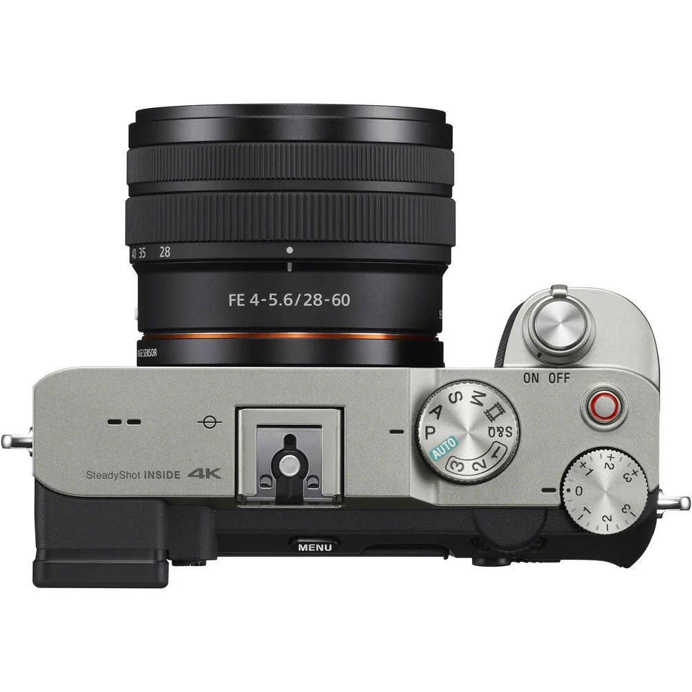 Sizeony a7C Mirrorless Camera (Sizeilver) with 28-60mm Lens+24mm f/2.8 G Lens +Flash- Kit