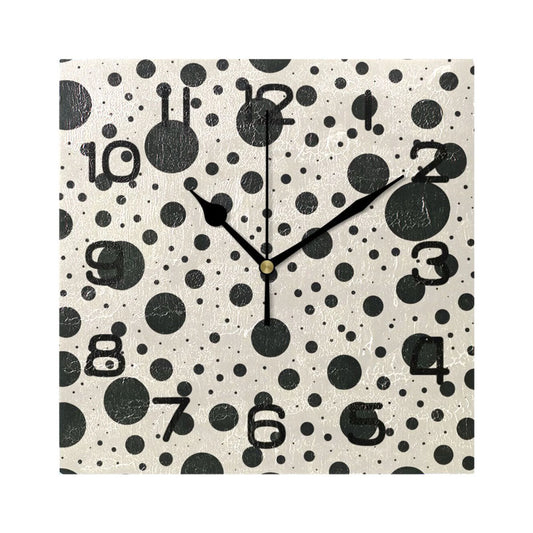 Wall Clock Sizequare Sizeilent Non-Ticking Polka Dots Retro Battery Operated Clock 7.78 inch Home Kitchen Office Decoration