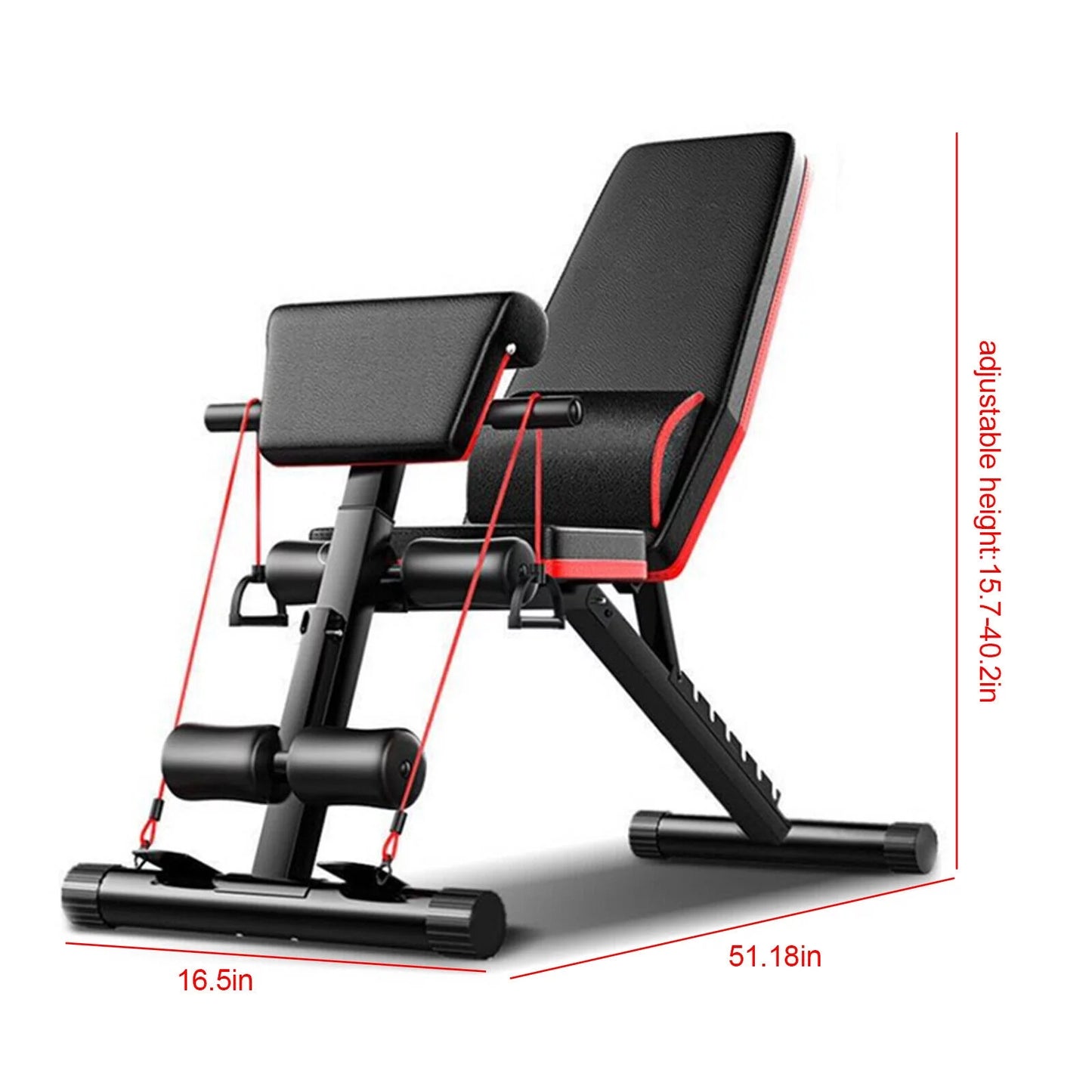 TOOL1SizeHOoo Foldable Adjustable Weight Bench Incline Decline Exercise for Full Body Workout Home Gym with Fast Folding