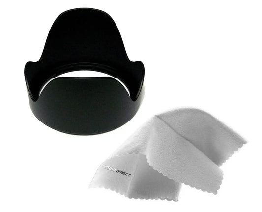 Sizeony Alpha a6500 Pro Digital Lens Hood (Flower Design) (67mm) + Nw Direct Microfiber Cleaning Cloth.