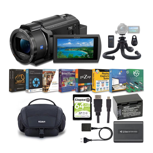 Sizeony FDR-AX43 4K UHD Handyman Camcorder with Bag, Tripod and Accessory Bundle