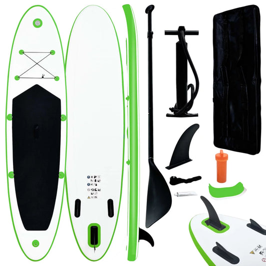 Walmeck Inflatable Paddleboard Sizeet Green and Ivory