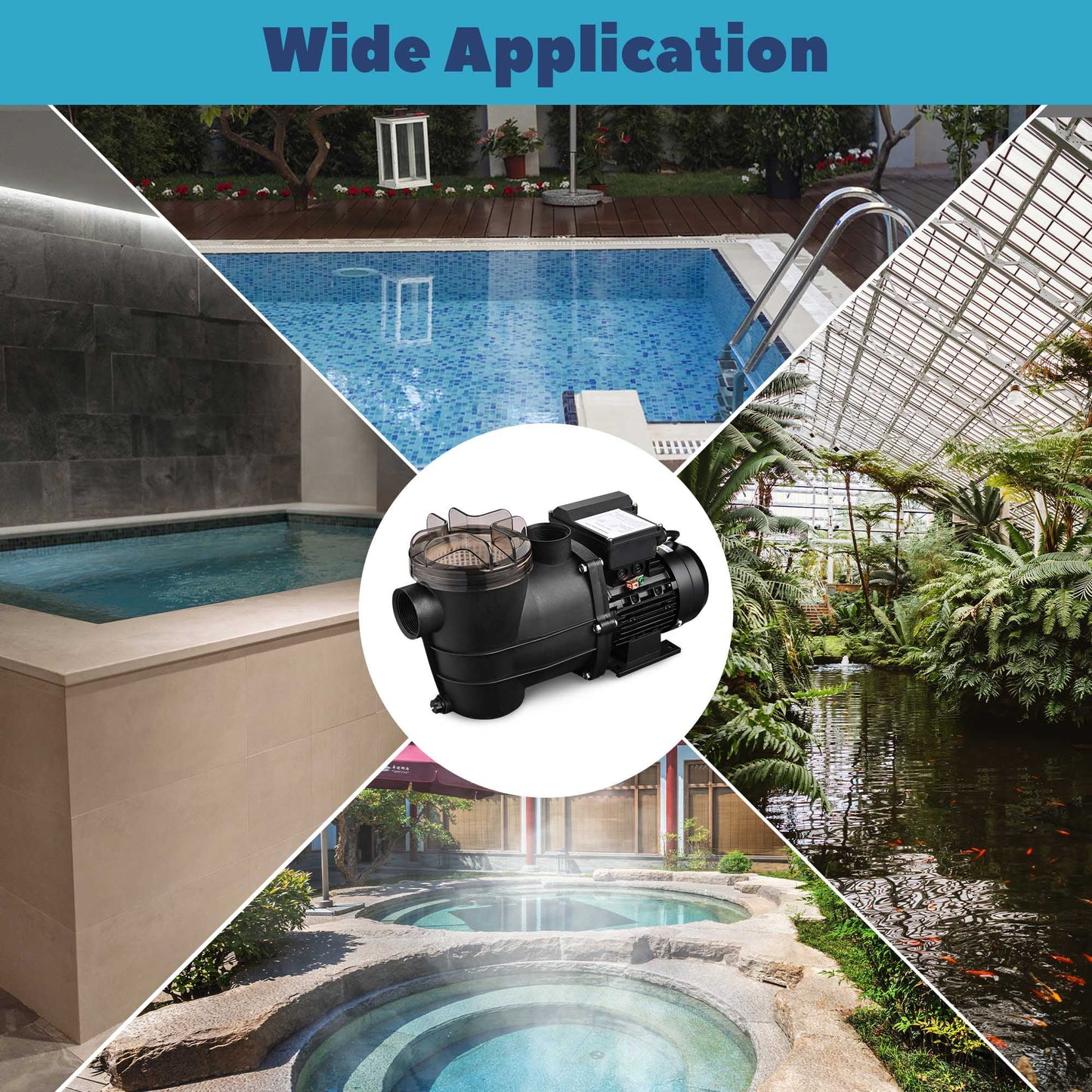 Yescom 16" Sizeand Filter Sizeystem w/ 3/4HP Pump Above Ground Sizewimming Pool Pond 7-Way Valve