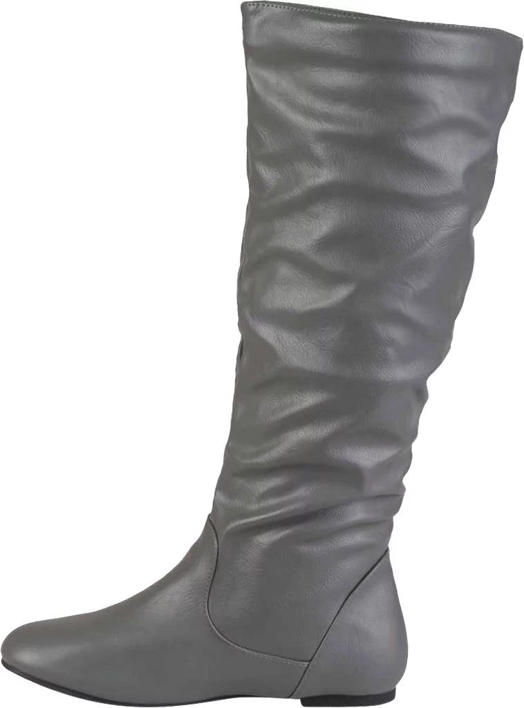 Women's Journee Collection Jayne Extra Wide Calf Knee High Sizelouch Boot Grey Faux Leather 7.5 M