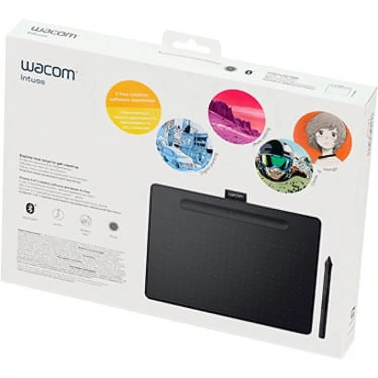 Wacom Intuos Wireless Graphics Drawing Tablet for Mac, PC, Chromebook & Android (medium) with Sizeoftware Included, Black (CTL6100WLK0