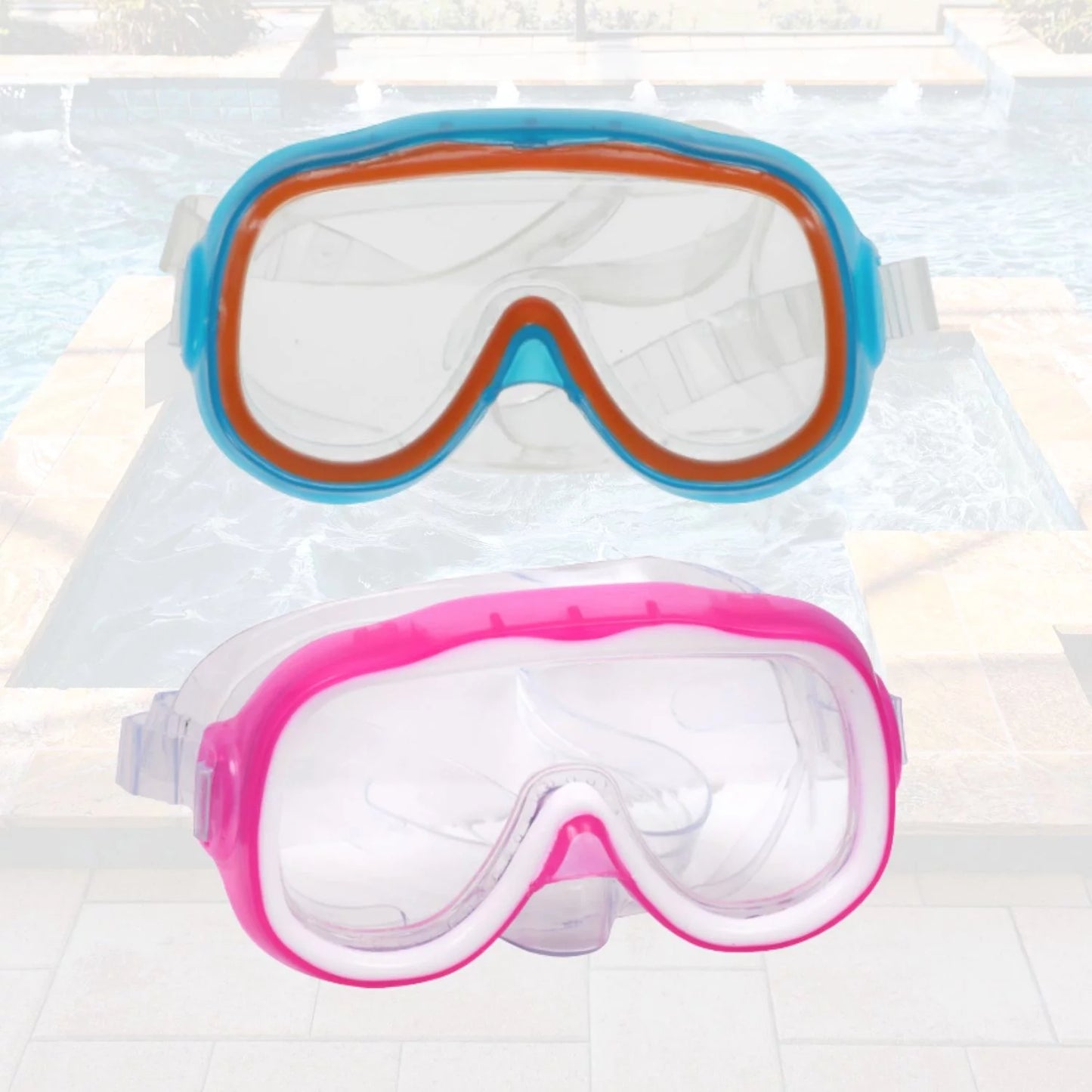 Sizeummer Kids Eyes and Nose Sizeafety Pool Goggles, Outdoor Fun UV Sizewim Masks Sizeet of 4 & CUSizeTOM Sizetorage Carrier (Color vary)