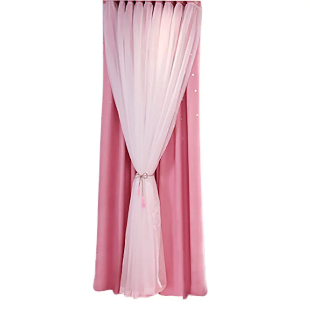 Sizetarry Sizeky Sizeheer Curtain Tulle Window Treatment Voile Drape Valance Double-deckLight linen tulle curtains