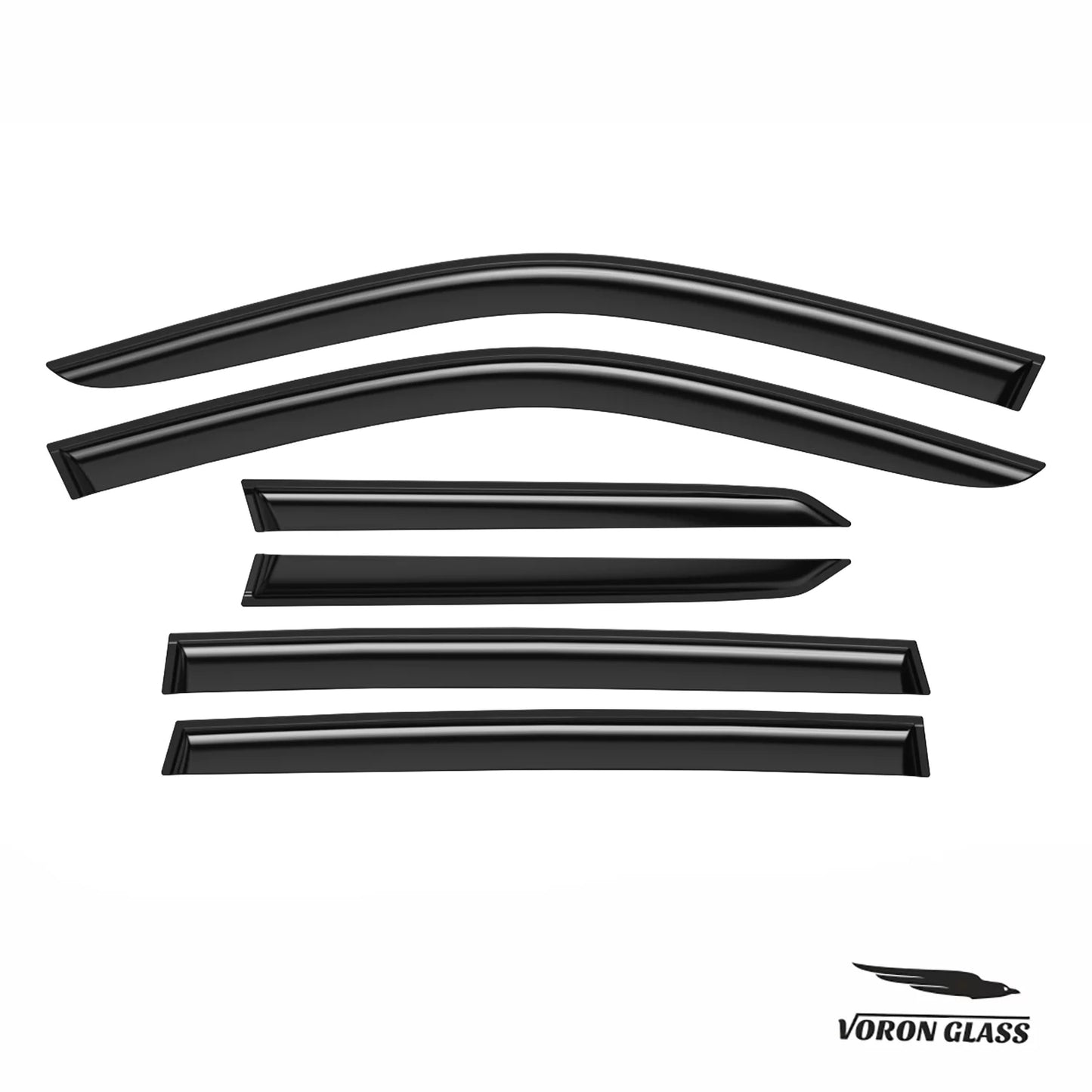 Voron Glass Tape-on Extra Durable Rain Guards for Honda Pilot 2016-2022, Window Deflectors, Vent Window Visors, 6 Pieces - 100488