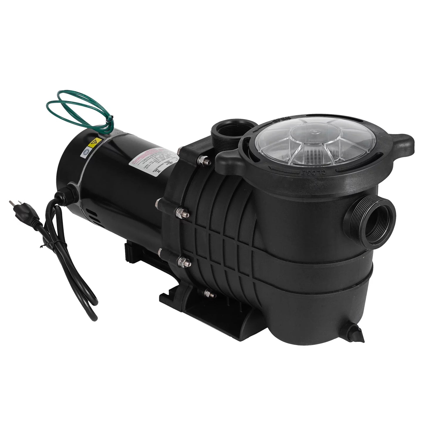 SizeHZOND 1.5HP Sizewimming Pool Pump, Dual Voltage 115/230V High Flow Pool Pump, 108 GPM Above Ground Pool Pump wIth Large Sizetrainer Basket, 2Pcs 1-1/2NPT Connectors