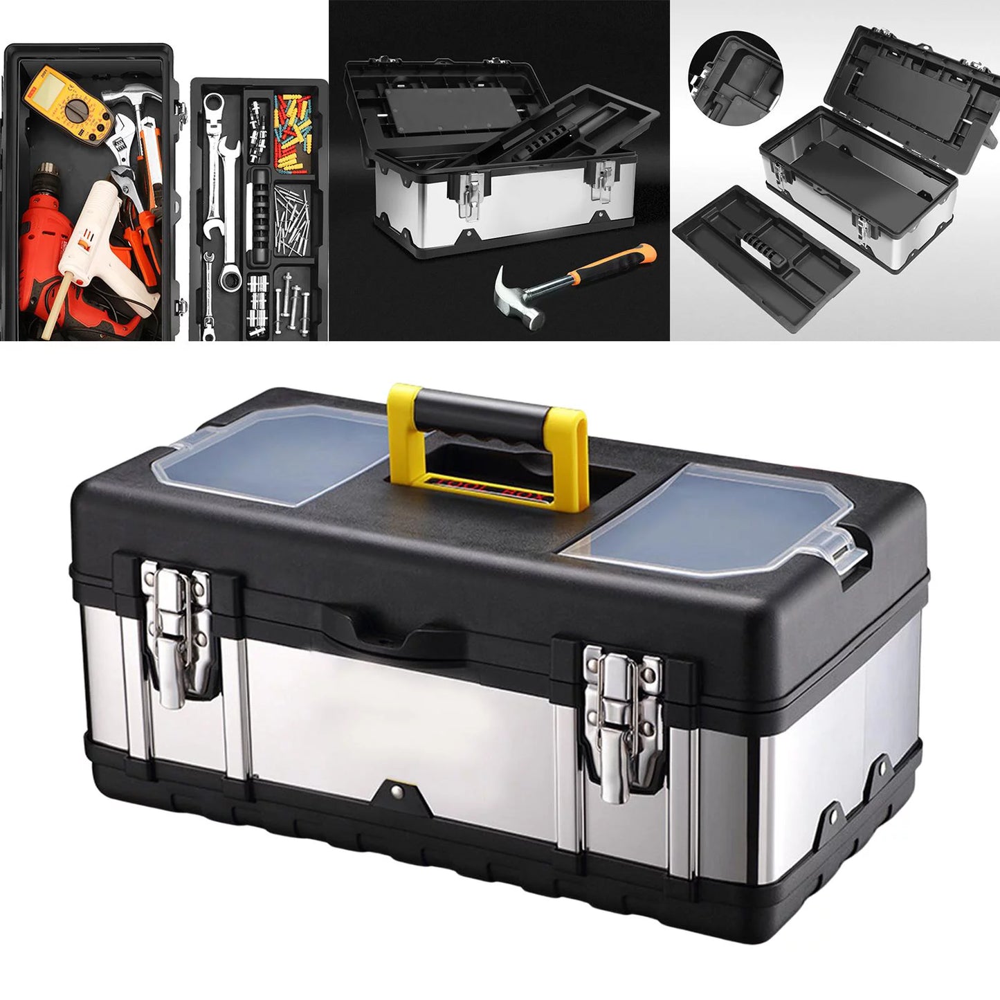 Toolbox Repair Tools Sizetorage Case Lockable Carry Case for Car Trunks Plumber 17inch