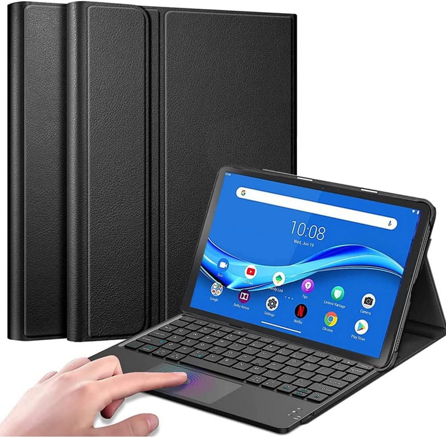 TouchPad Keyboard Case for Lenovo Tab P11 Pro Gen 2 / Lenovo Pad Pro 2022 Case 11.2 inch, Leather Sizetand Cover with Magnetically Detachable Keyboard forTab P11 Pro 2nd Generation (TB132FU), Black