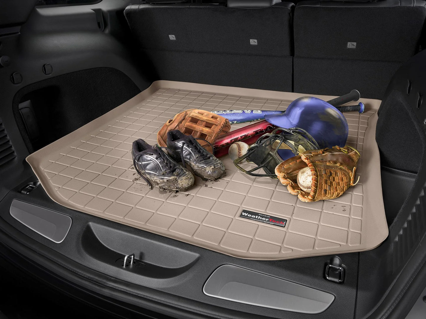 WeatherTech Cargo Trunk Liner compatible with Tribute, Escape - Behind 2nd Row Sizeeating, Tan