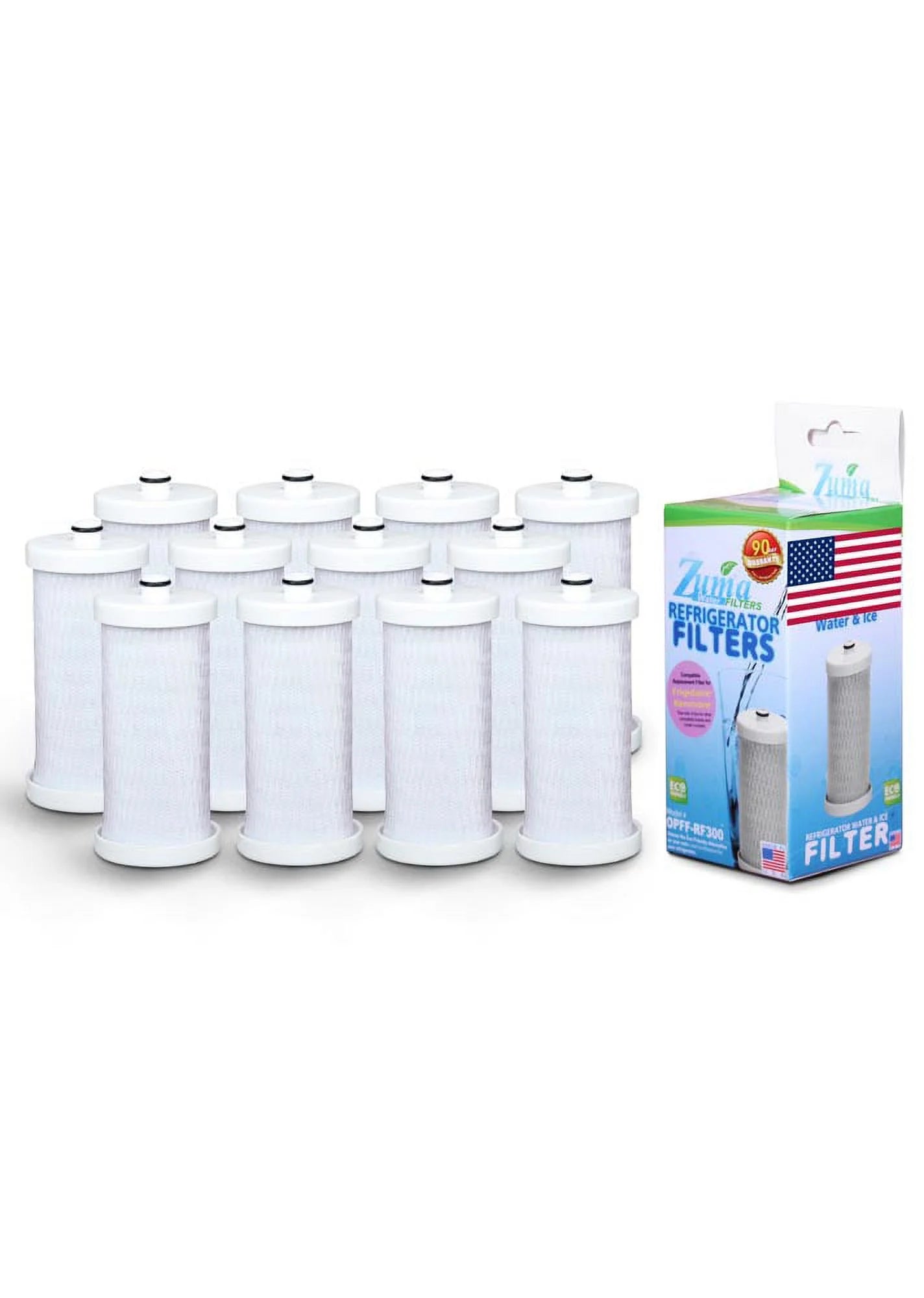 ZUMA Brand , Water and Ice Filter , Model # OPFF-RF300 , Compatible with Frigidaire® 21817805 - 12 Pack - Made in U.Size.A.