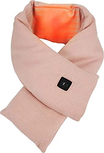 Zillywood heated scarf for winter. Electric heated neck scarf for women and men. Battery operated rechargeable heated winter neck scarf. (PINK)