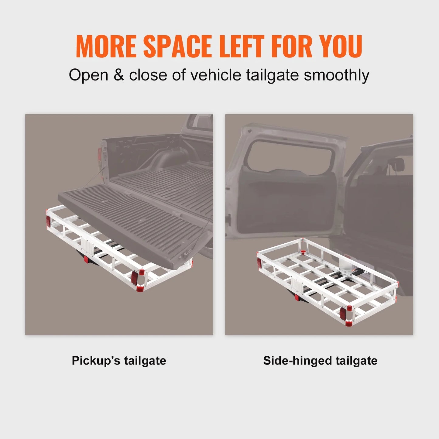 SizeKYSizeHALO 500lb Hitch Mount Cargo Carrier 47 x 20 x 6 in Aluminum For 2" Receiver