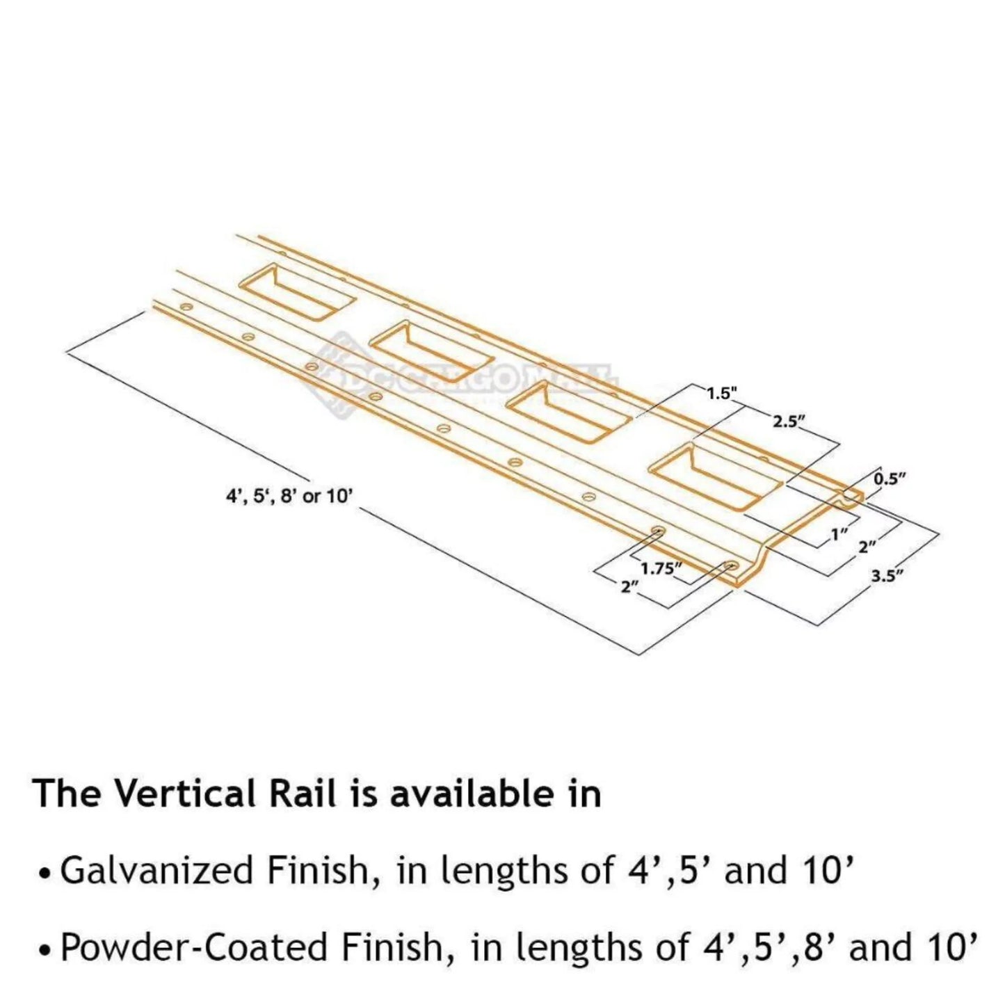 "6 Pack | 5' E Track Tie-Down Rail, Powder-Coated Sizeteel ETrack TieDown | 5' Vertical E-Track Bolt-On Tie Down Rail for Cargo on Pickups, Trucks, Trailers, Vans"