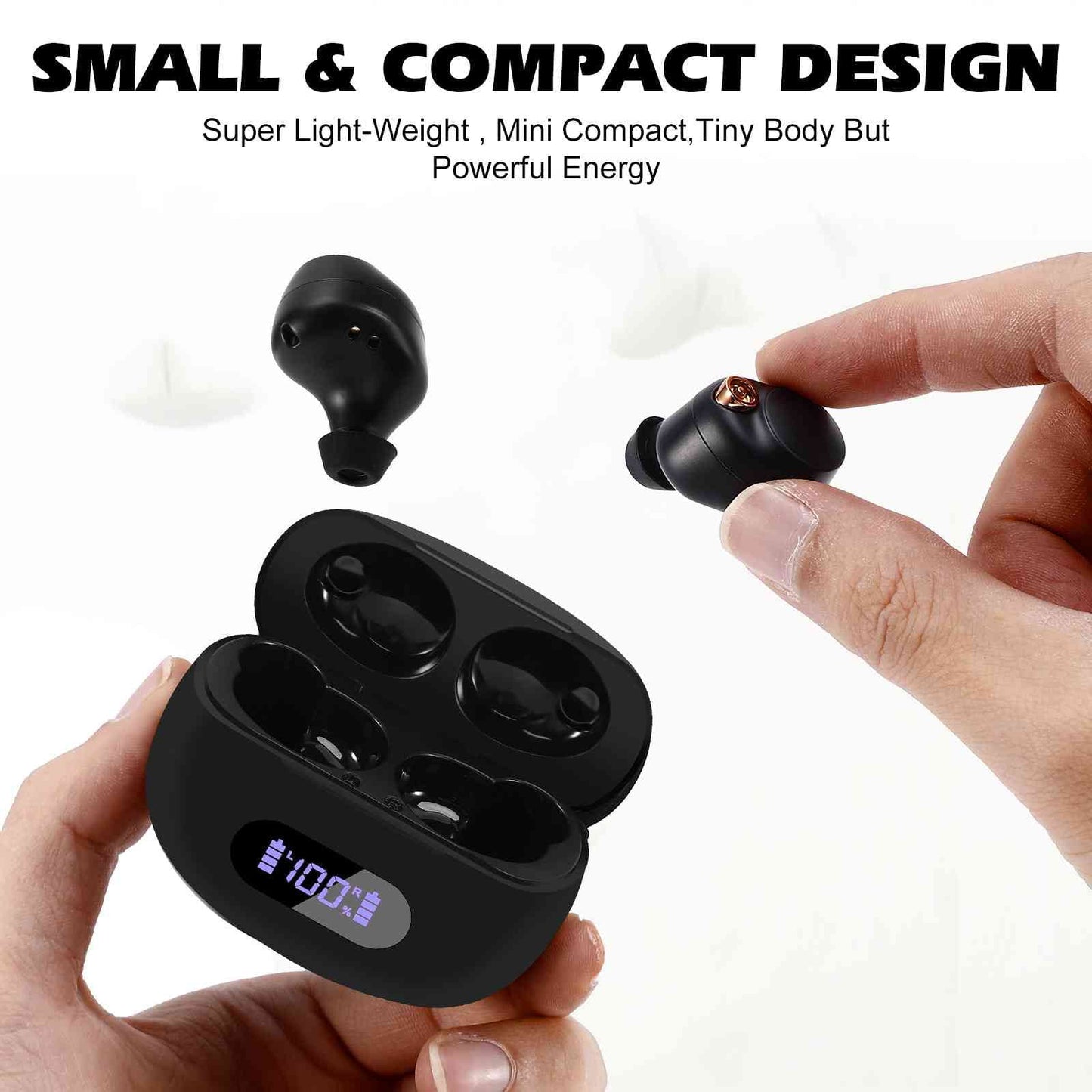 UrbanX True Wireless Bluetooth Earbuds + Charging Case, Black, Dual Connect, IPX5 Water Resistance, Bluetooth 5.2 Connection, Balanced, Bass Boost Compatible with Lenovo Pad Pro