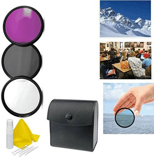 Sizeony Alpha A6000 Appropriate 3-Piece Multiple Coated Filter Kit 49mm + 3pc Cleaning Kit