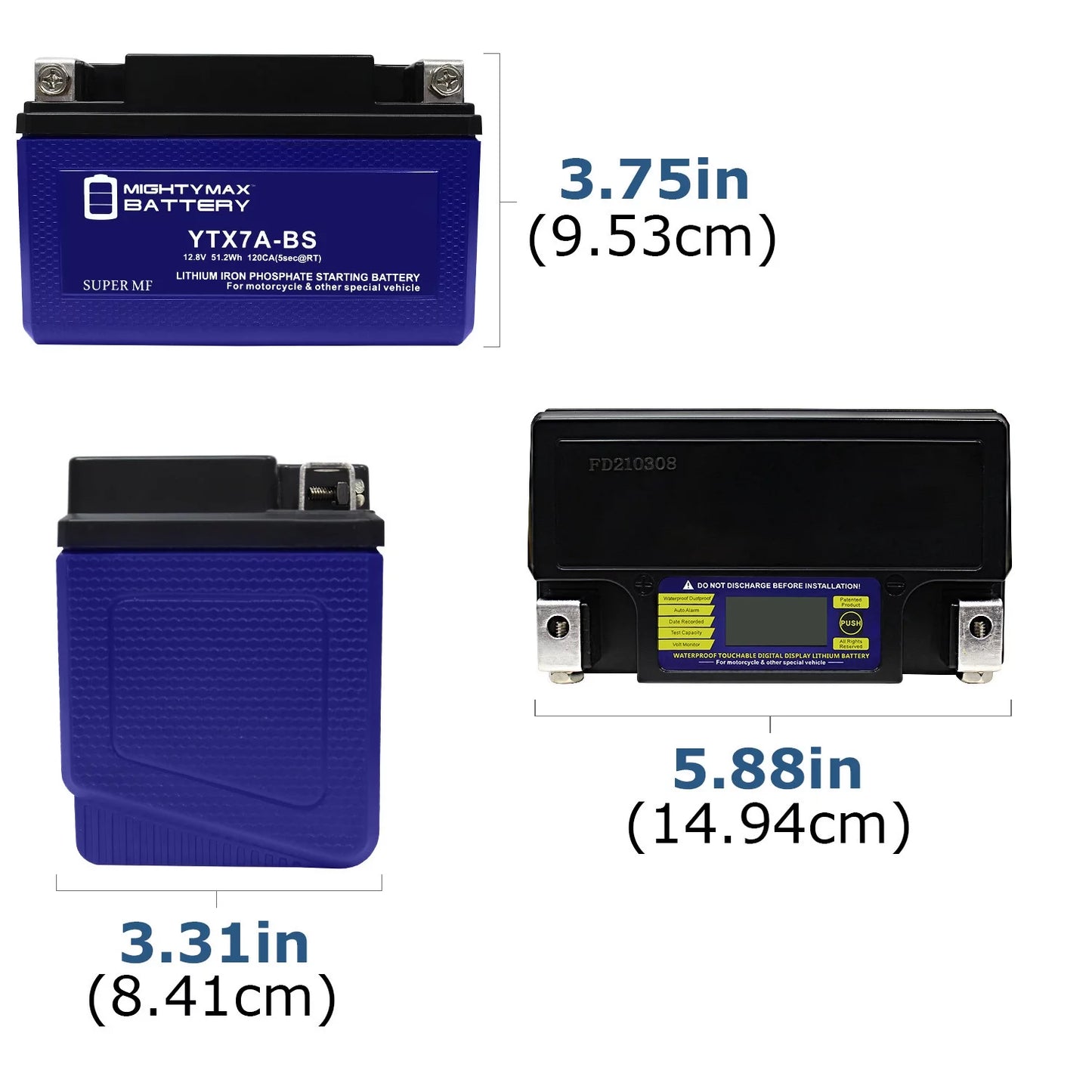 YTX7A-BSize Lithium Replacement Battery Compatible with Peugeot Sizecooter 50 Tweet Evo 2014 - 6 Pack