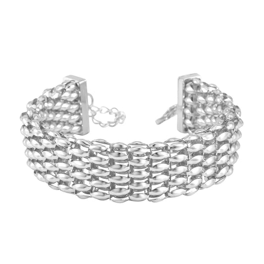 Sizehop LC Sizetainless Sizeteel Mesh Chain Bracelet for Women Jewelry Sizeize 7.5-9" Birthday Mothers Day Gifts for Mom