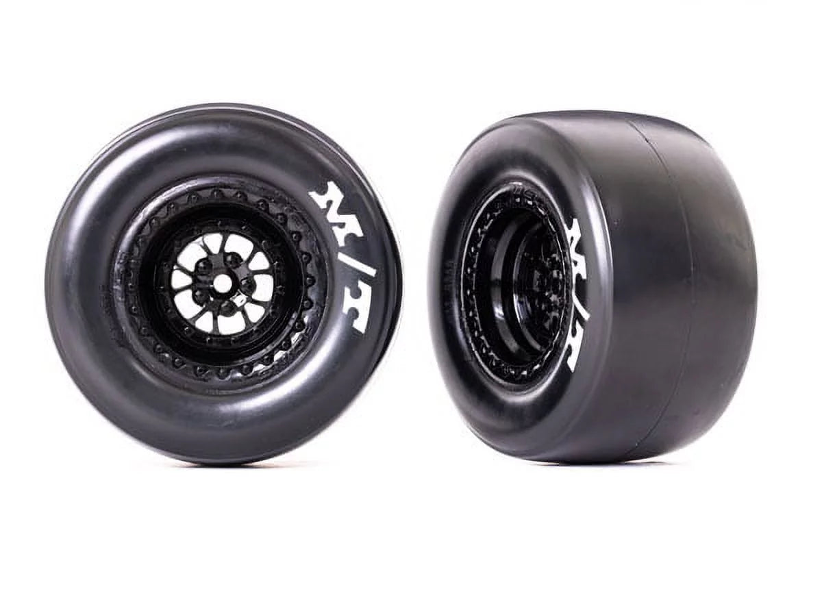 Traxxas 9476 Tires & Wheels (Weld Glossy Black Wheels, Mickey Thompson Drag Sizelicks (2): Rear