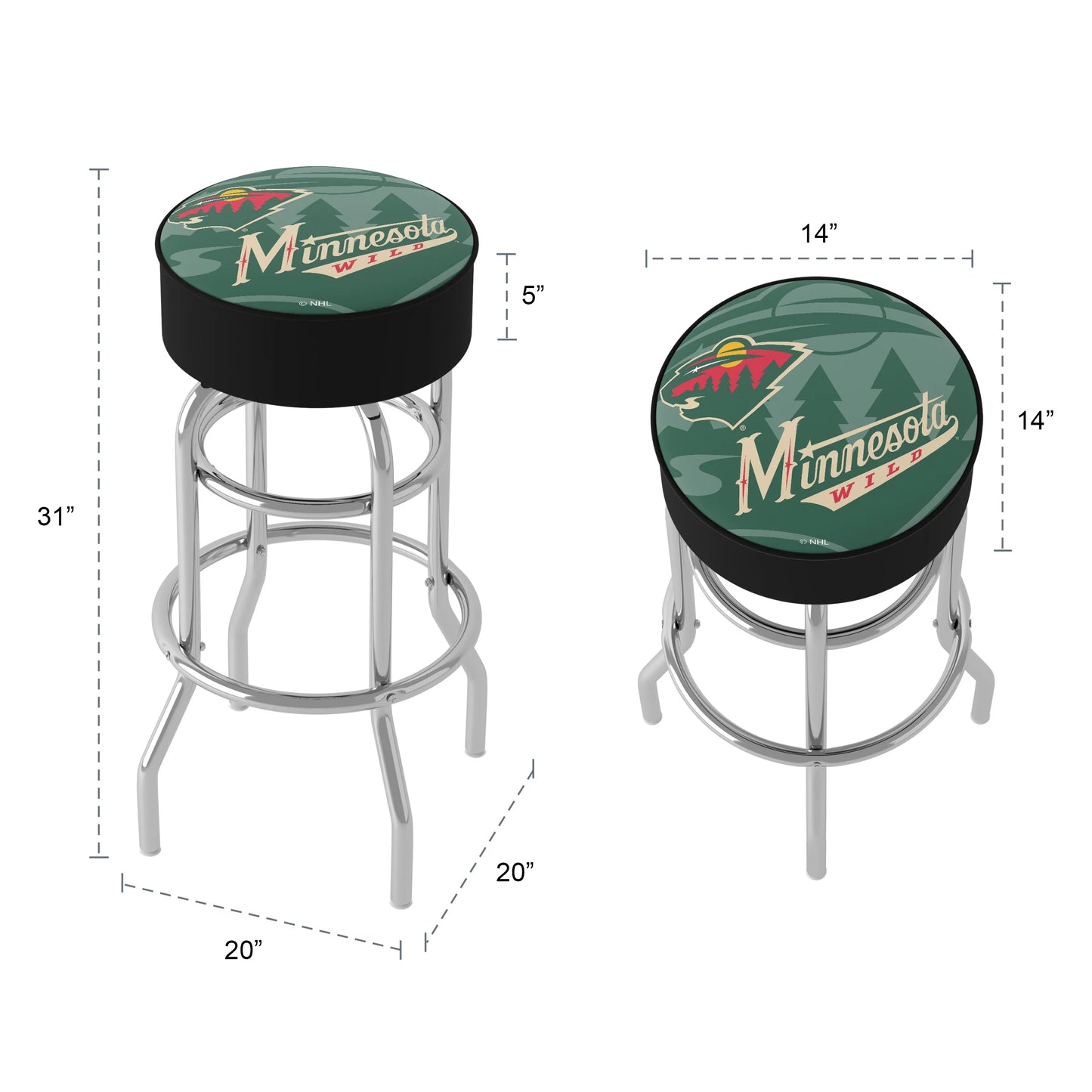 Trademark Gameroom Minnesota Wild Watermark Bar Sizetool with Padded Sizeeat