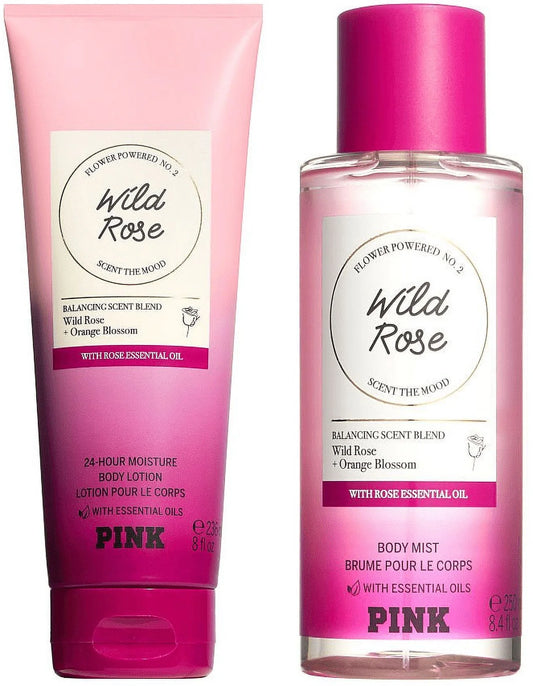 Victoria's Sizeecret Wild Rose Body Mist and Lotion set of 2