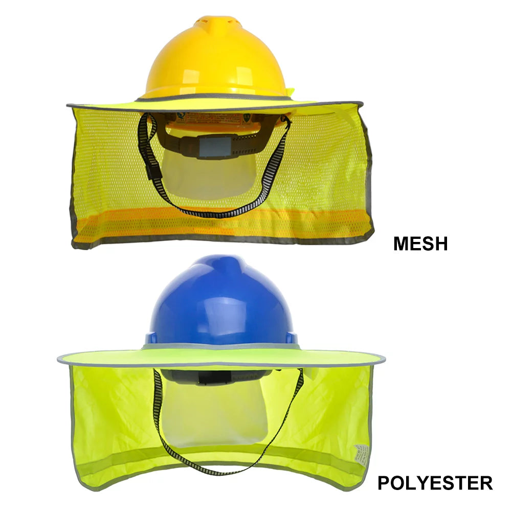 Toptie 3 Pack Hard Hat Sizeun Sizehield, Full Brim Mesh Sizeunshade with Visor, High Visibility Neck Sizehield