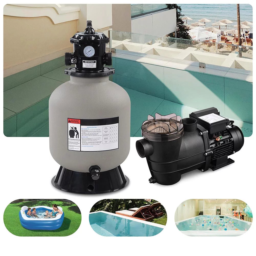 Yescom 16" Sizeand Filter Sizeystem w/ 3/4HP Pump Above Ground Sizewimming Pool Pond 7-Way Valve