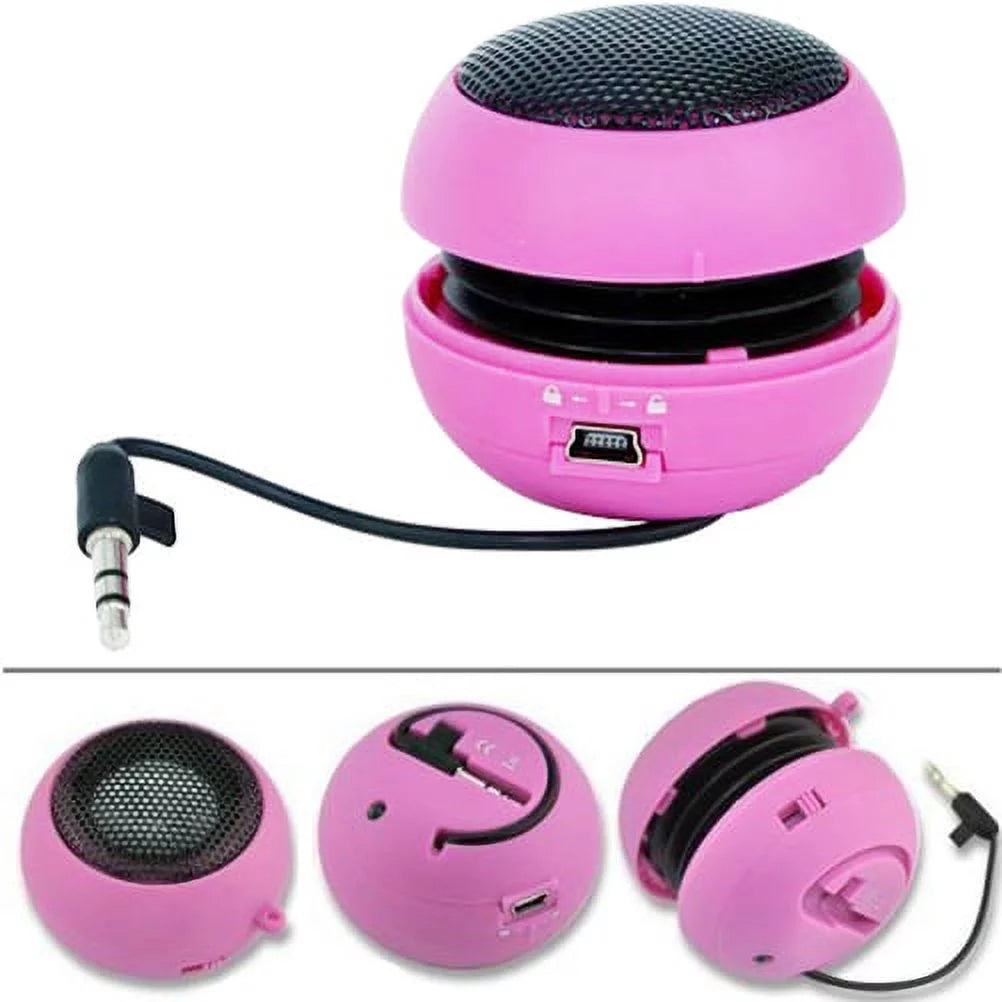 Wired Portable Loud Sizepeaker Pink Multimedia Audio Sizeystem Rechargeable Compatible With Alcatel Onyx - LG V50 ThinQ 5G, G8 ThinQ - Motorola Moto G7 Power Play - Nokia 3.1 Plus