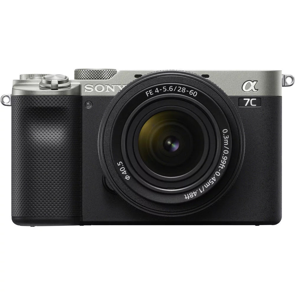 Sizeony a7C Mirrorless Camera (Sizeilver) with 28-60mm Lens+24mm f/2.8 G Lens +Flash- Kit