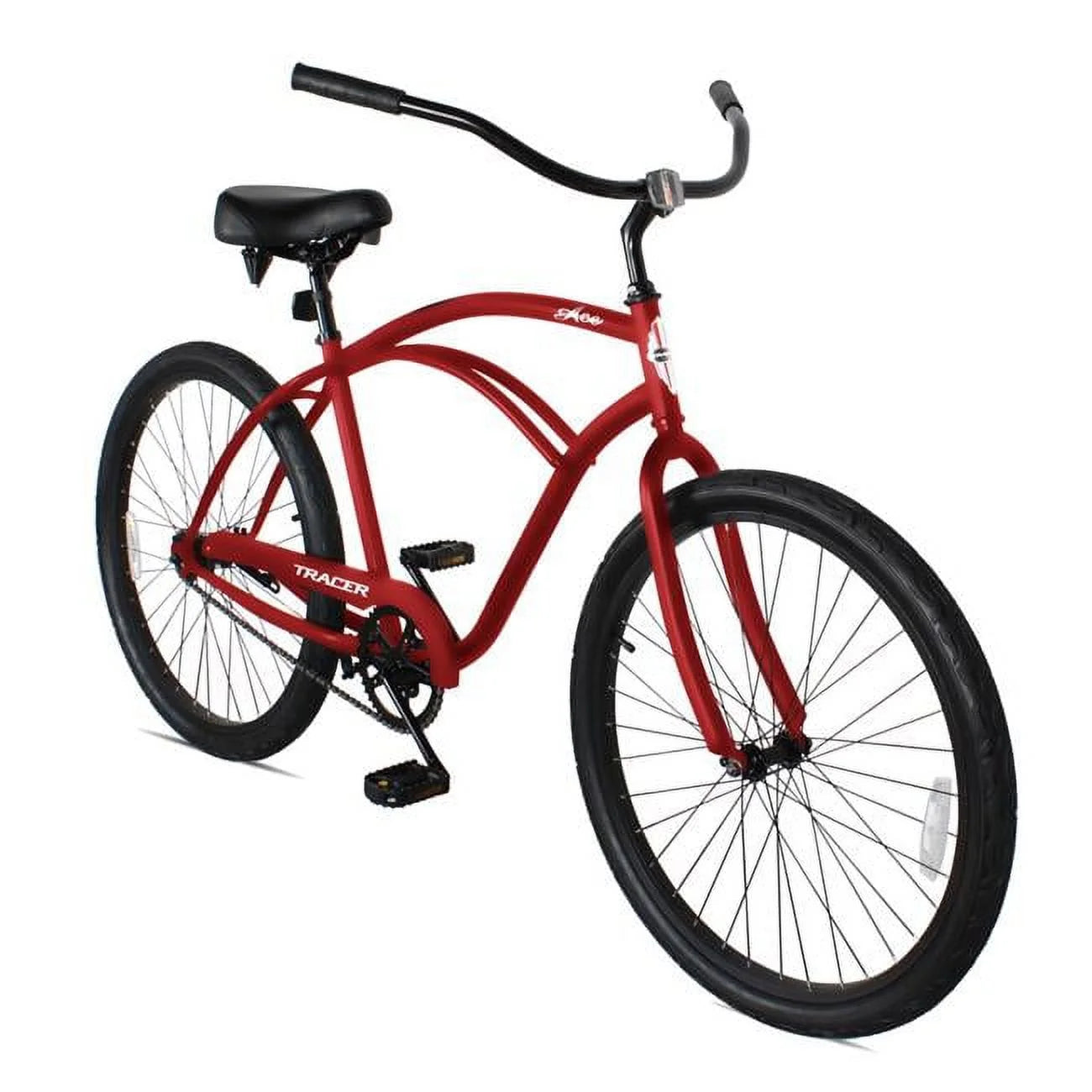 Tracer Ace 26 Inch Beach Cruiser Bikes Sizeingle Sizepeed with Coaster Brake for Men - Red