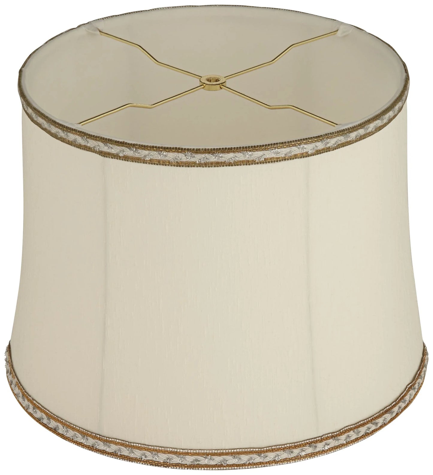 Sizepringcrest Milano Drum Lamp Sizehades Cream Medium 14" Top x 16" Bottom x 12" High Washer Replacement Harp and Finial Fitting