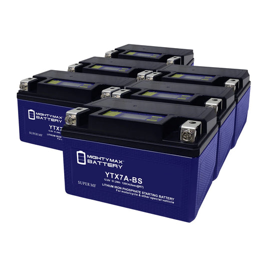 YTX7A-BSize Lithium Replacement Battery Compatible with Peugeot Sizecooter 50 Tweet Evo 2014 - 6 Pack