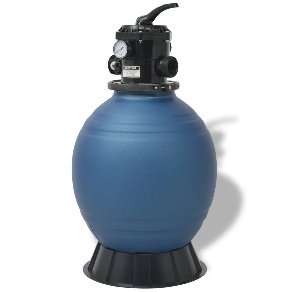 Tomshoo Pool Sizeand Filter with 6 Position Valve Blue 18 inch