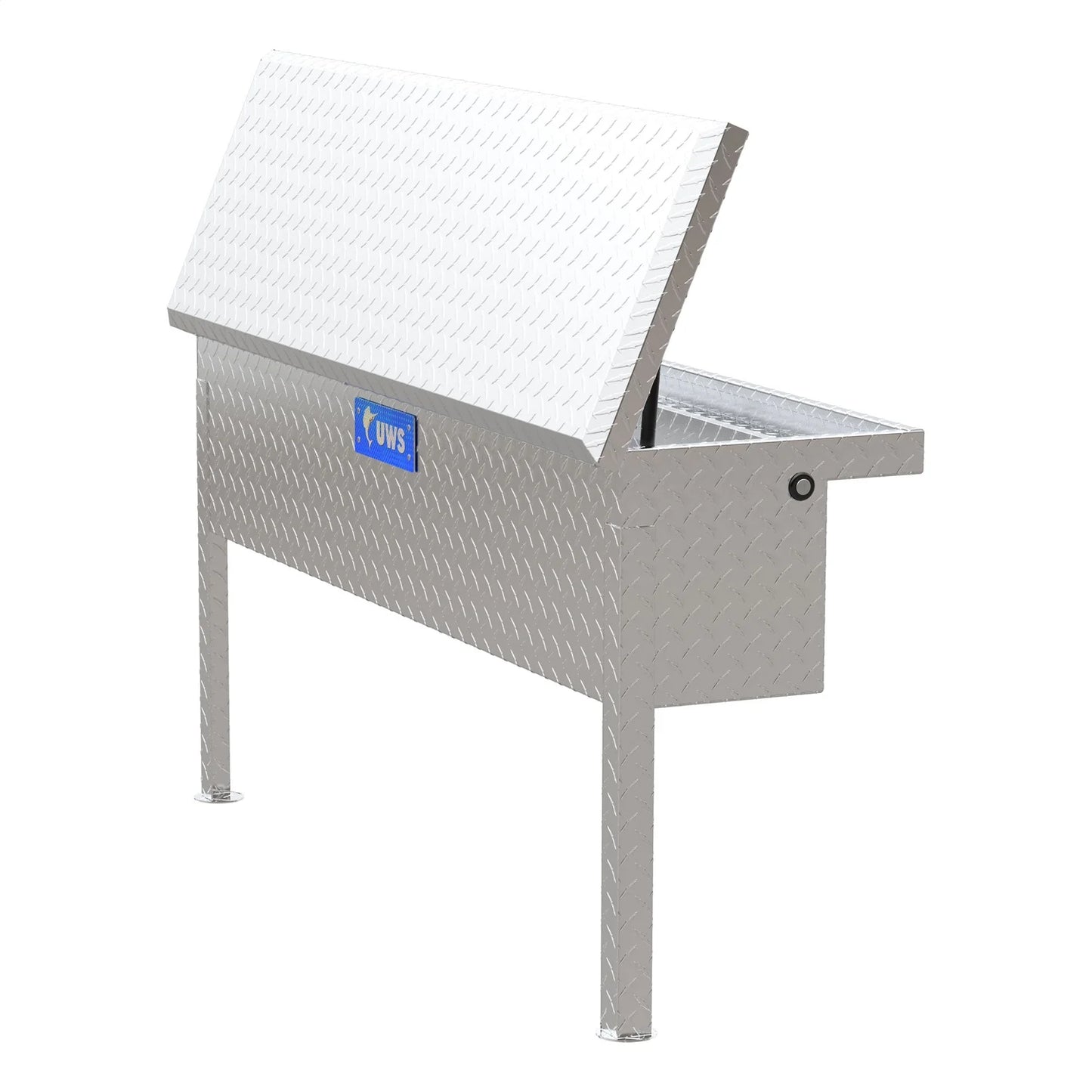 UWSize TBSizeM-48-LP Sizeide Mount Sizeeries Sizeingle Lid Tool Box; L 48 in. x W 11.25 in. x H 11 in.; Low Profile; Brite Aluminum; Mounting Hardware Not Included;